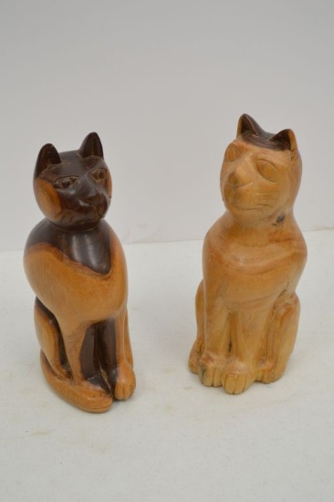 2 Handcarved Cats, made in Jamaica