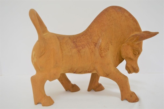 Wood Carved Steer