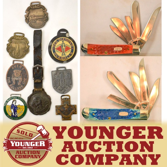 300+ COLLECTIBLE POCKET KNIFE & WATCH FOB SALE