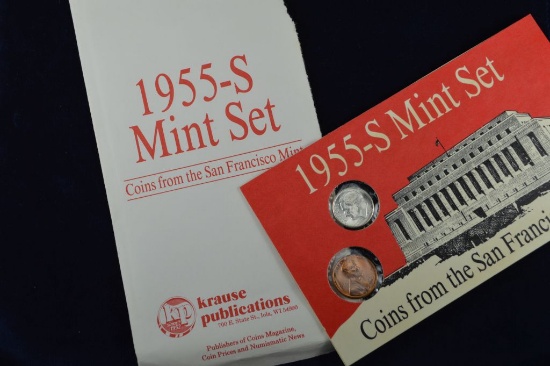 1955-S Krause Publications Mint Set - Cent and Dime, All original packaging