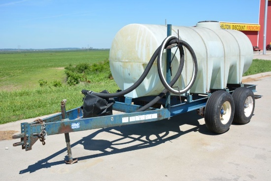 1000 Gallon Portable Nurse Tank, Polly Tank, Walking Tandem Axles With Good