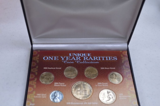 Unique One Year Rareities Coin Groups in Card Board Display & Box