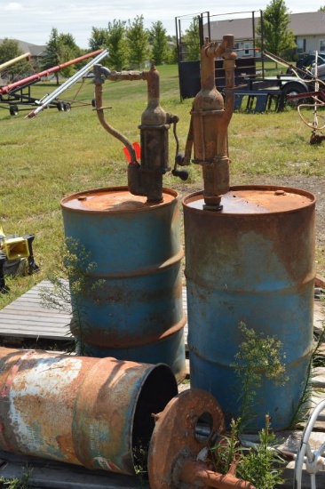Oil Barrels with Pumps