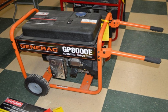 Generac GP 8000 E Generator On Wheels, Used Very Little, 10,000 Starting Wa