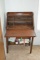 Drop Front Small Secretary Desk with Single Drawer and Cubbies
