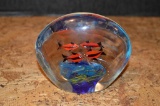 Glass Paper Weight w/ Fish