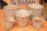 Group of Galvanized Buckets some have Bale Handle