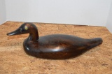 Solid Wood Duck w/ Glass Eyes