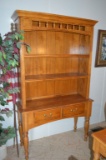 Matching Open Front China Hutch with 2 Drawers and Spindle Legs