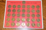 Group of 36 Solid Bronze Presidential Franklin Mint Coins
