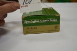 1 box of 18 count Remington Golden Saber .45 Auto Cal. 230 Grain HPJ