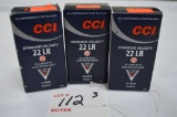 3 Boxes of 50 count 22 LR CCI Solid Point Target 40 grain (3xBid)