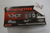 1 Box of 50 count Winchester SXZ .45 Auto Cal. 230 grain FMJ