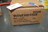 1 Brick (10 boxes, 50 rnds each) Winchester 9mm Luger, Service Grade, 115 g