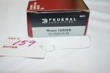 1 Full Box of Federal 9mm Luger, 115 gr. FMJ-RN