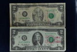 2 - $2 Bills- 1 – 2013, “Track This Bill”, 1 – 2003 Stamped “Bunny Bucks”