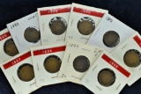 1880, 1883, 1889, 1890, 1891, 1896, 1897, 1898, 2-1899,  Indian Head Penny