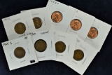 Group of 9 Wheat Pennies; 3 - 1958D, 1954S, 1937), 1936D, 1930, 1925S