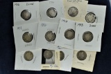 2-1910, 2-1911, 1911-D, 1912, 2-1913, 1914, 2-1916, 1916-P - Barber Dimes (