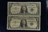 2 - $1 Silver Star Certificates, 1957 A & B