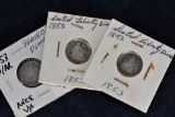 3 -1853 Seated Dimes