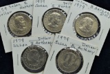 5 - 1979 UNC Susan B Anthony Dollars