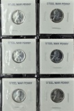 6 – 1943 Steel War Pennies UNC