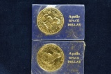 2 Apollo Space Dollar Commemorative Coins