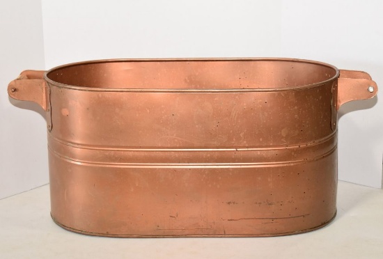 Modern Copper Colored Boiler, missing 1 wood handle