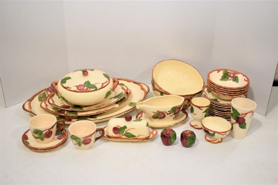 Group of Francescan Ware Apple Pattern: Large Oval Platter, 2 Smaller Oval