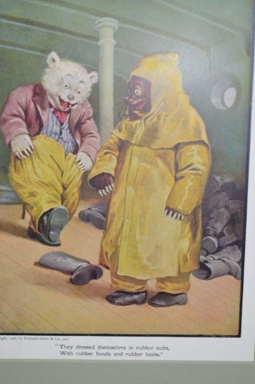 Matted Print of Roosevelt Bear "Rubber Suits"