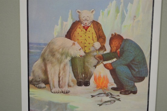 Matted Print of Roosevelt Bear "Cooked the Food"