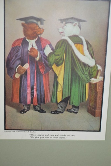 Matted Print of Roosevelt Bear "Gowns and Caps"