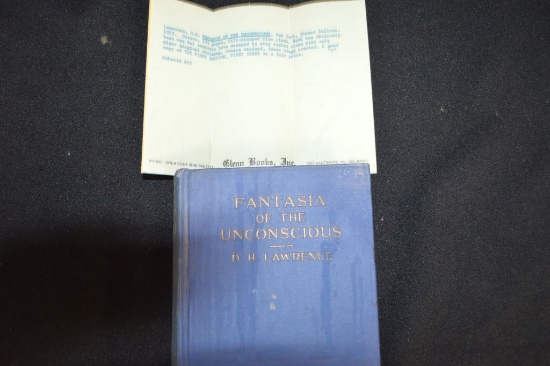 First Edition Hard Cover "Fantasia of the Unconscious" by D.H. Lawrence w/