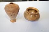 Hackberry Hand Carved Wood Bowl and Vase