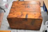 Hinged Top Old Wood Storage Box