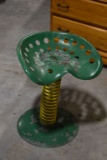 John Deere Tractor Seat Made into Stool w/ Spring as Base