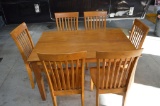 Oak Table w/ 6 Matching Chairs (WILL NOT SHIP)