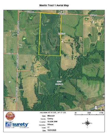 Tract 1 77 Acres +/- Farmland (WILL BE OFFERED AS TOTAL PACKAGE IN LOT 3)