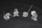 Group of 4 Swarovski Crystal Animal Figurines: Seal, Mouse, Duck and Dog