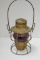 Adlake Gold/Brass Colored Railroad Lantern w/ Red Globe Marked UPRR