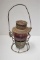 Adlake No. 250 AT &  SFRY Railroad Lantern, Pat 1909 w/ Red Globe Marked AT