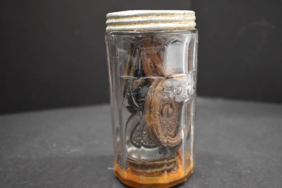 All Spice Jar w/Tin Lid - Contains Antique Drawer Pulls