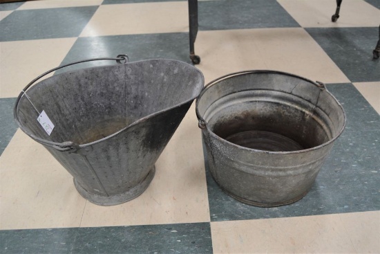 Galvanized Pail and Coal Hod