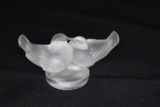 Small Lalique Figurine of Kissing Doves