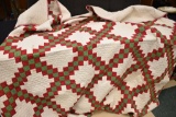 Red, Green, and White Checkered Quilt