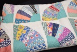 Fan Pattern Hand Made Quilt