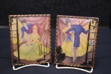 Pair of Victorian Bubble Glass Pictures