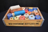 Wood Crate of Assorted Yarns