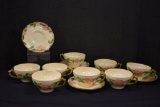 Franciscan Ware Dessert Rose Dishes: 8 Cups & Saucers